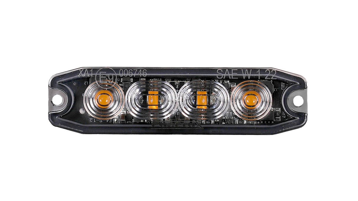 Strobe 4 LED Slim, gul, sotet