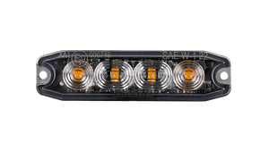 Strobe 4 LED Slim, gul, sotet