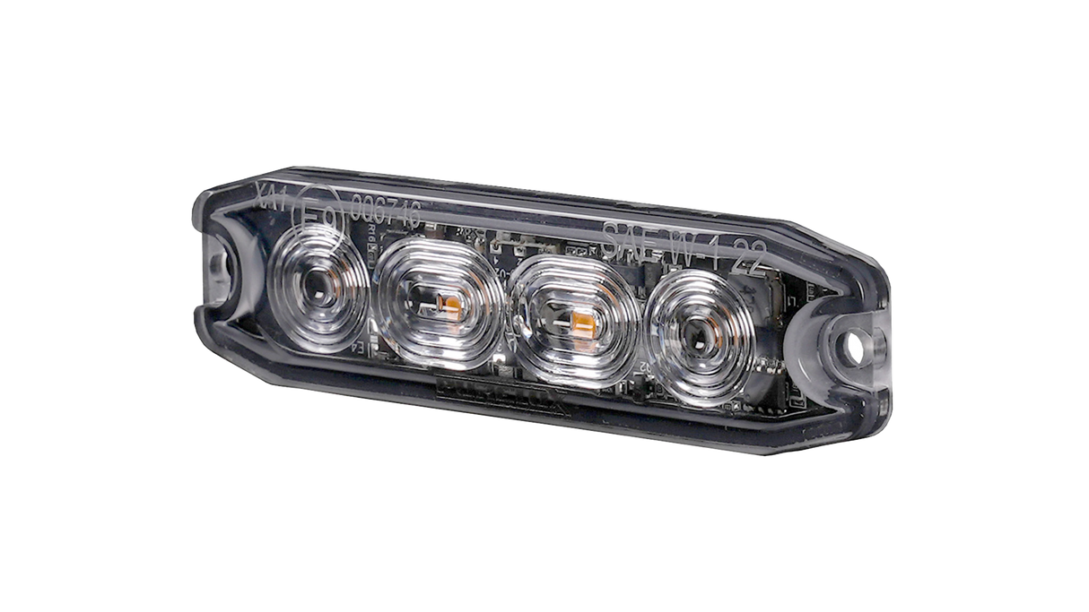 Strobe 4 LED Slim, gul, sotet