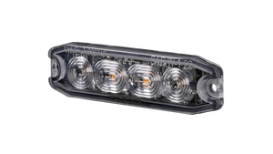 Strobe 4 LED Slim, gul, sotet
