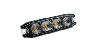 Strobe 4 LED Slim, gul, sotet