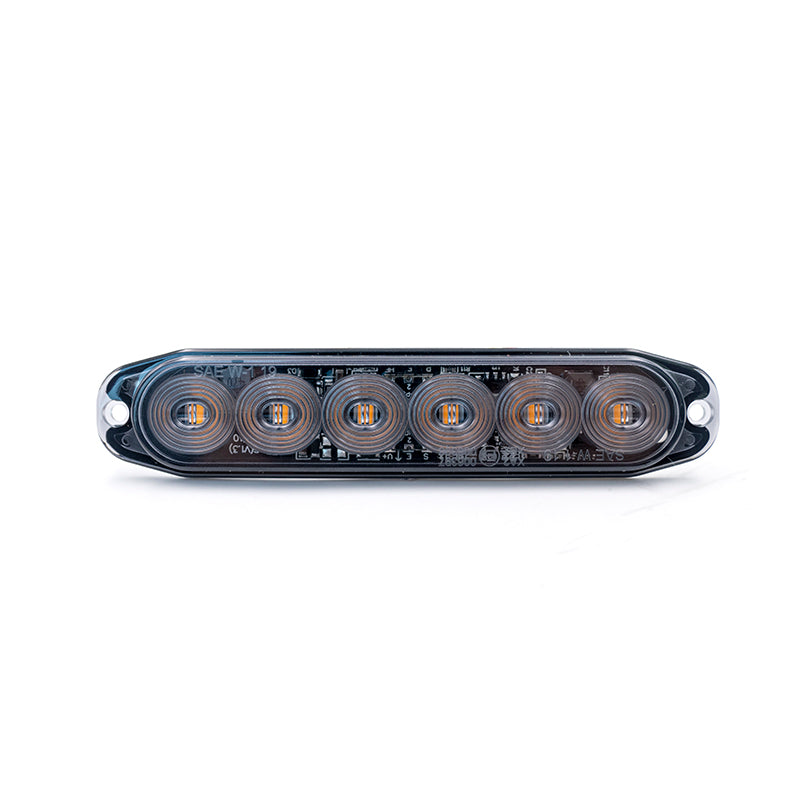 NQP Strobe 6 LED Slim, gul, sotet