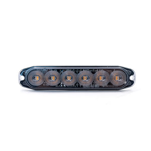 NQP Strobe 6 LED Slim, gul, sotet