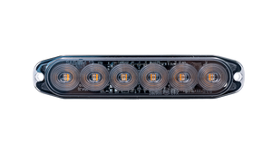 Strobe 6 LED Slim, gul, sotet