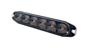 Strobe 6 LED Slim, gul, sotet
