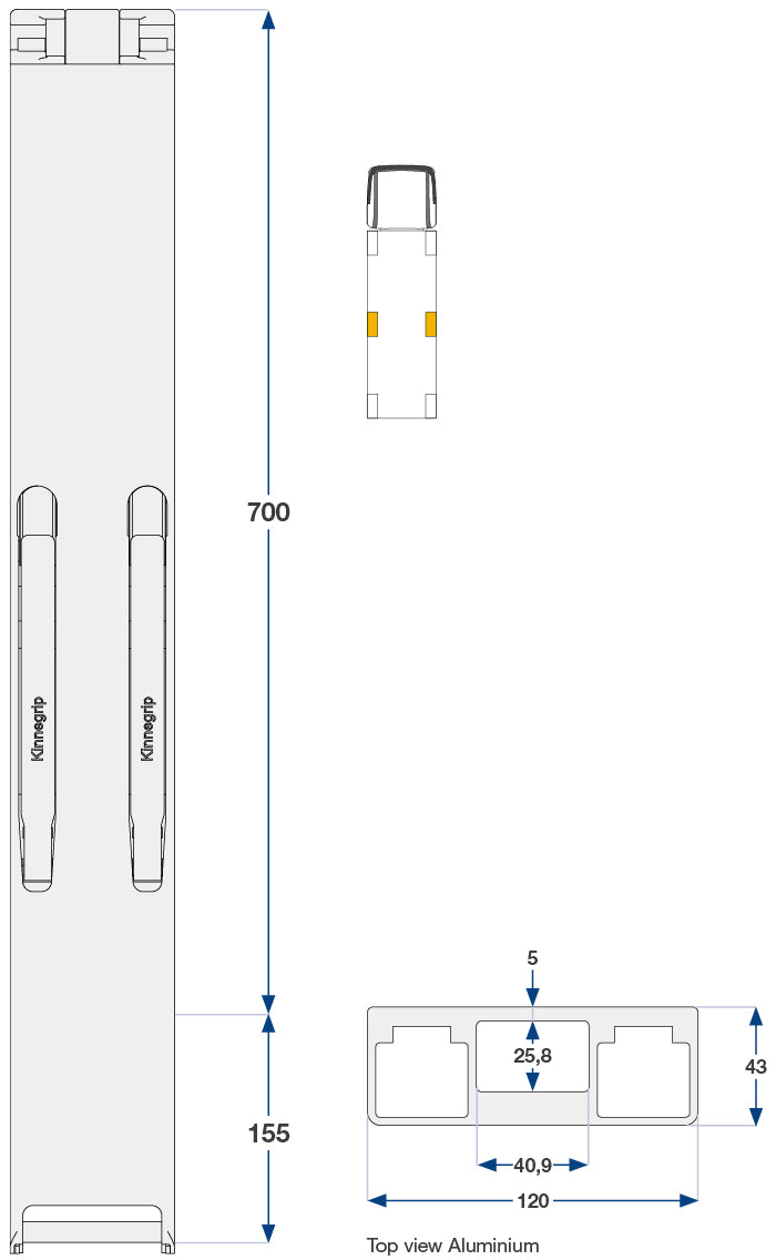 K30 Sidestolpe 700mm