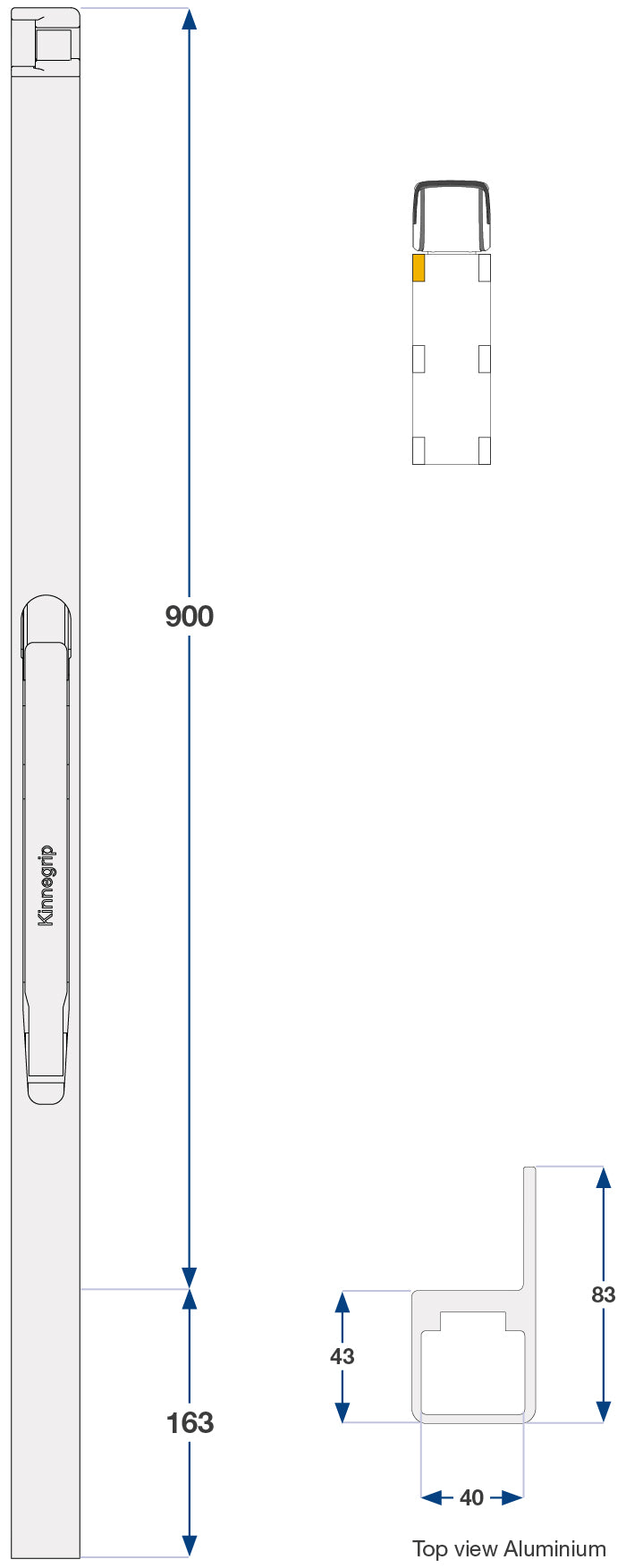 Framstolpe venstre K30 900mm