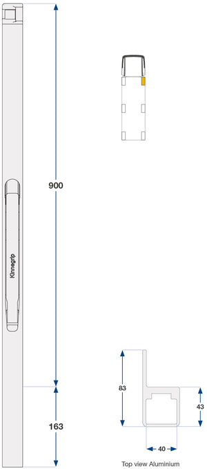 Framstolpe høyre K30 900mm