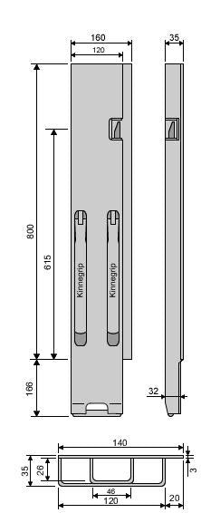 80cm Kinnegrip K4 H Bak Be