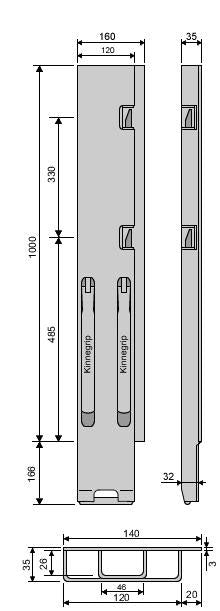 100cm Kinnegrip K4 H Bak Be