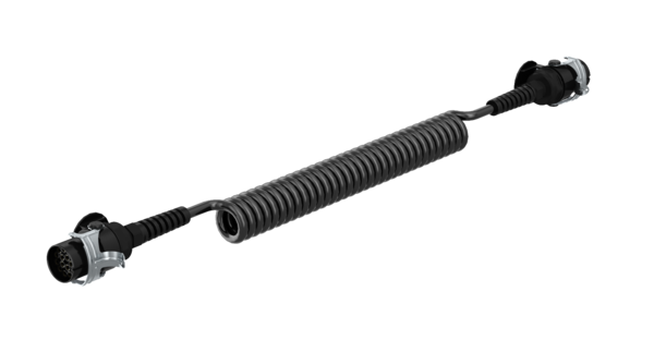 Spiralkabel 15-pol m/støpsler ADR godkjent