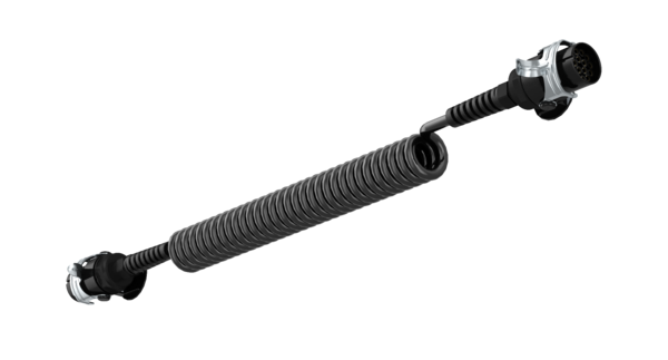 Spiralkabel 15-pol m/støpsler ADR godkjent