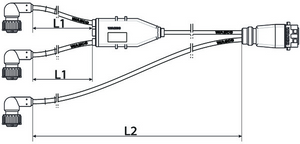 Kabel for tre enkle modulatorer  6/6/1