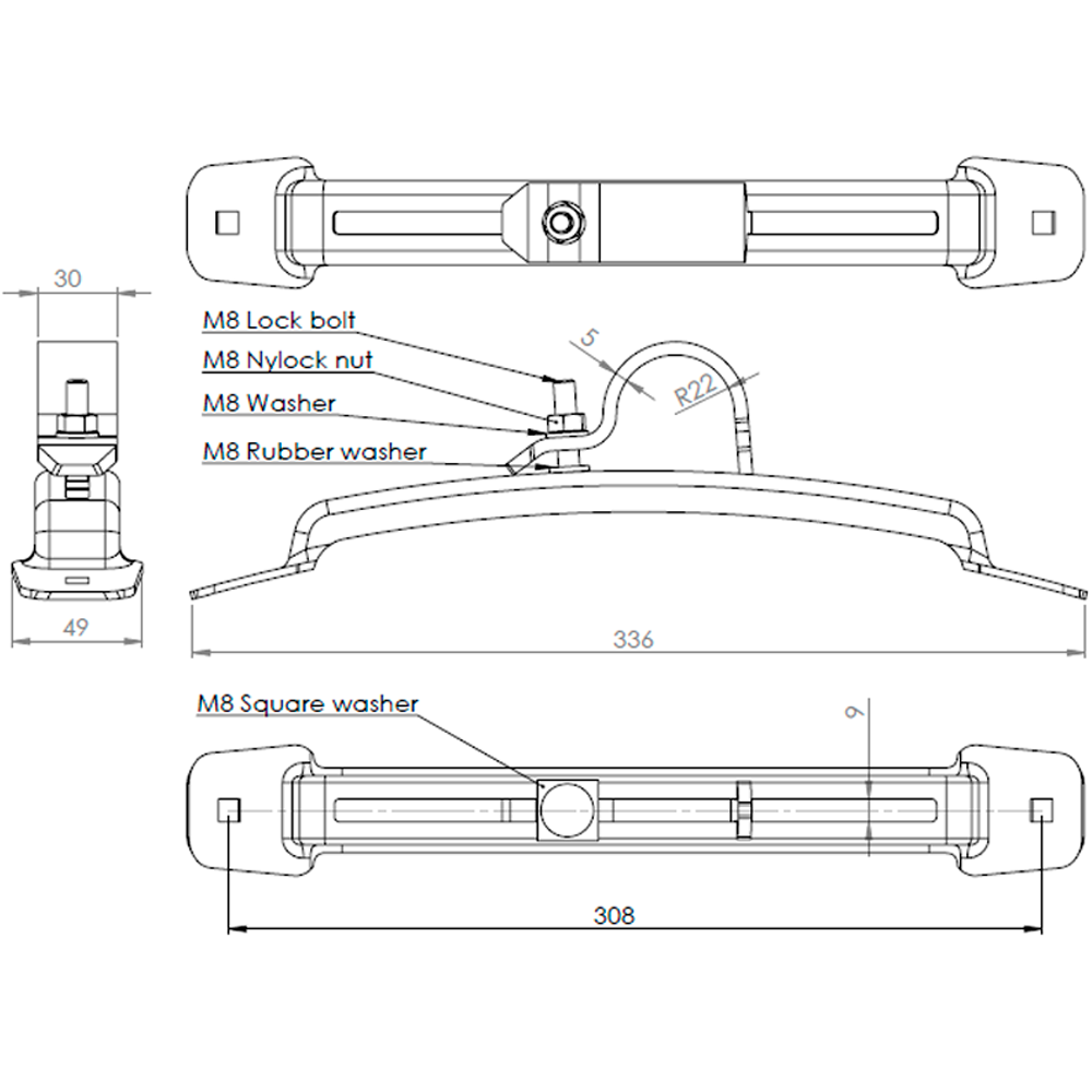 Justerbart Skjermfeste VRZ42, galv.