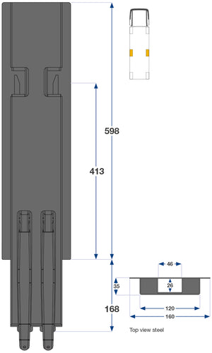 60cm Kinnegrip K5 Sidestolpe