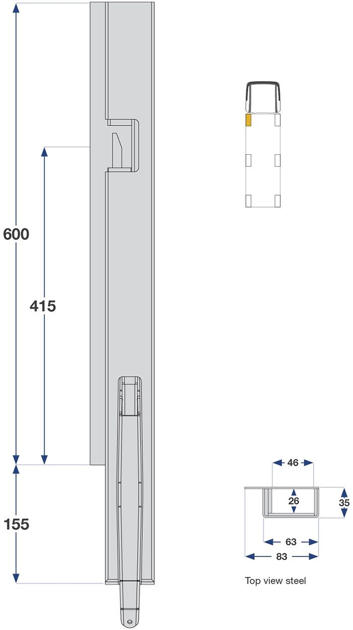 60cm Kinnegrip K5 H Foran