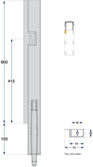 60cm Kinnegrip K5 H Foran