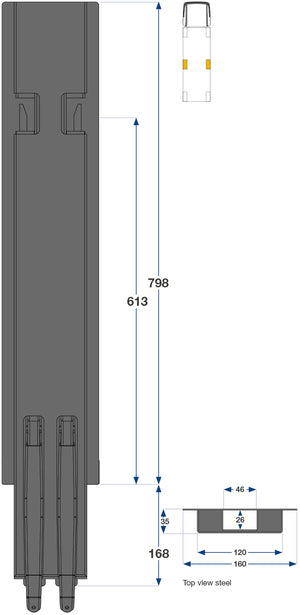 80cm Kinnegrip K5 Sidestolpe