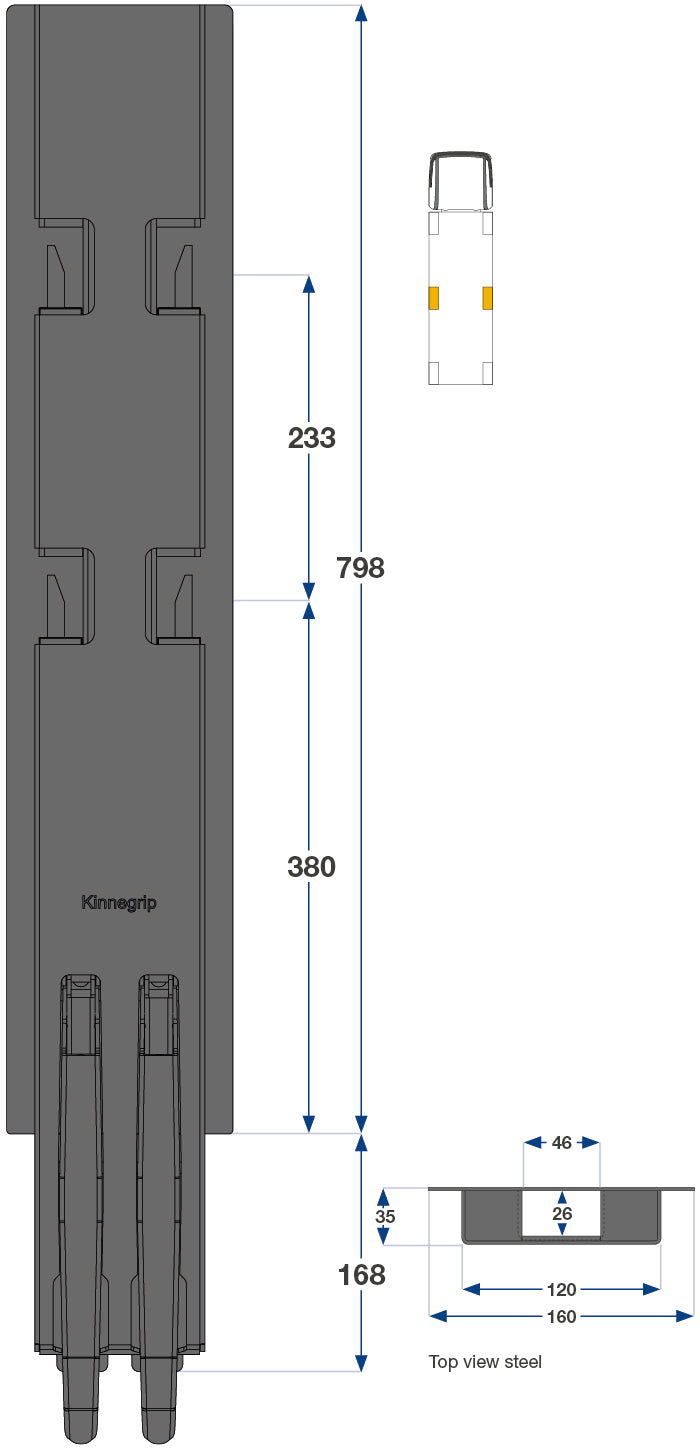 80cm Kinnegrip K5 Sidestolpe M/2 Port