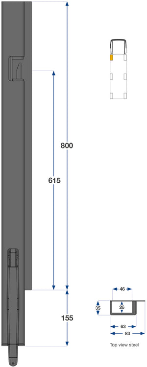 80cm Kinnegrip K5 V Foran