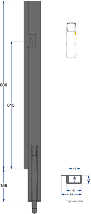 80cm Kinnegrip K5 H Foran