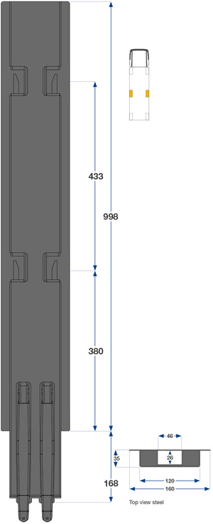 Kinnegrip / 100cm / K5 / Side / Stål