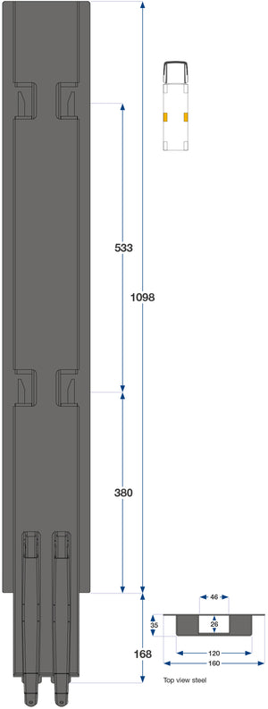 Kinnegrip / 110cm / K5 / Side / Stål