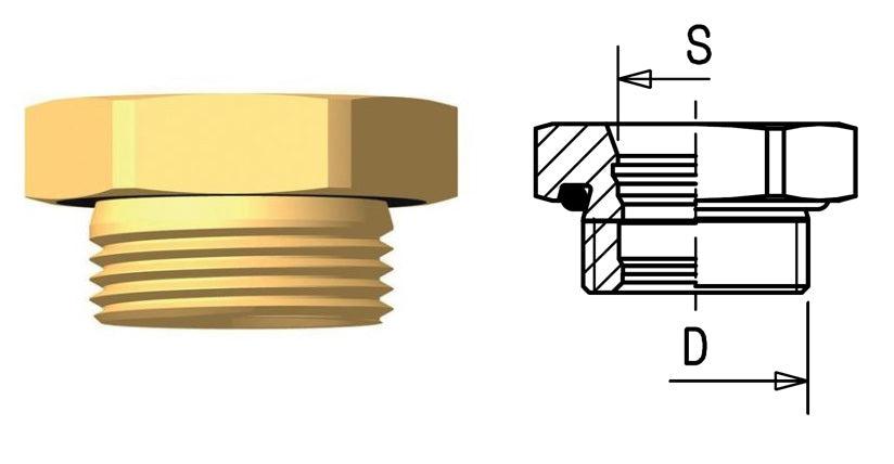 Overgang Plug-In, P5 - M22x1,50 m/O-Ring