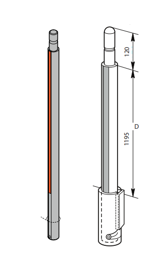 Flexistake Nedre Del 1300Mm
