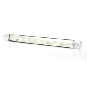 Markeringslys LED 9-36V Hvit Slim 9 Led IP68 (E)