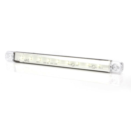 Markeringslys LED 9-36V Hvit Slim 9 Led IP68 (E)