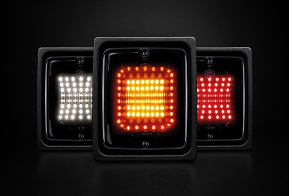 DARK KNIGHT IZE LED SQUARE BAK/BROMS/BLINKERS