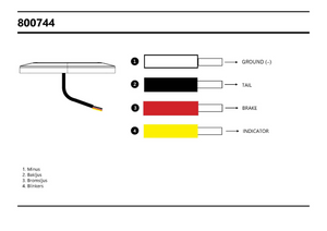 Baklykt LED 12-24V 3-Kam Rund