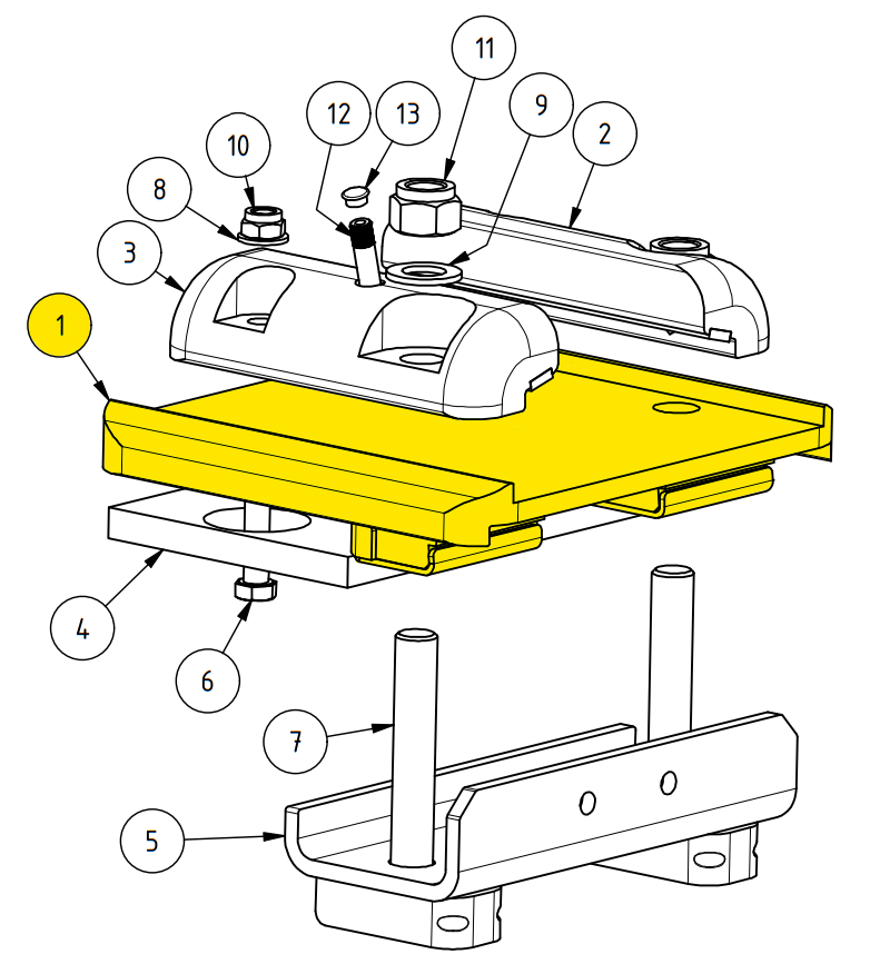 Montasjeplate for friksjonsfeste 800955/800954