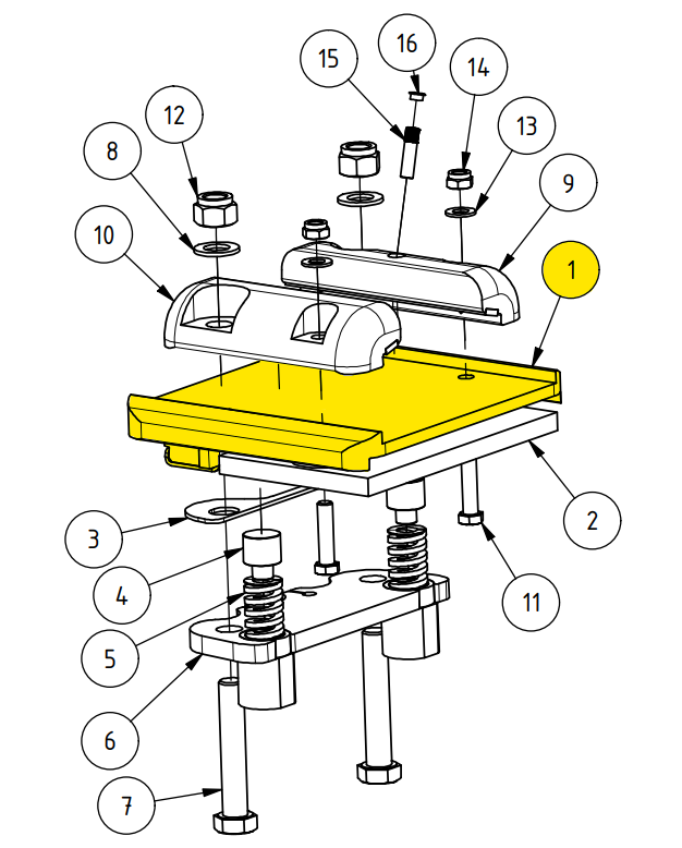 Montasjeplate for friksjonsfeste 800955/800954