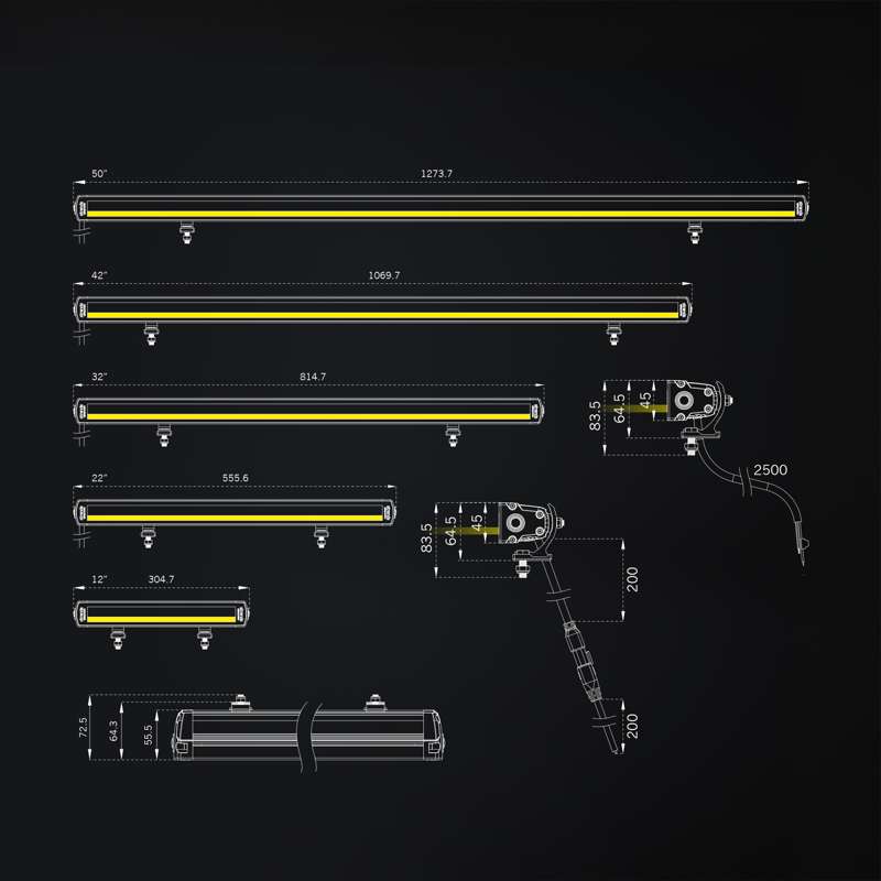 SIBERIA XP SR LED BAR 50" / Hvit/Gul / Med Xperience Mode