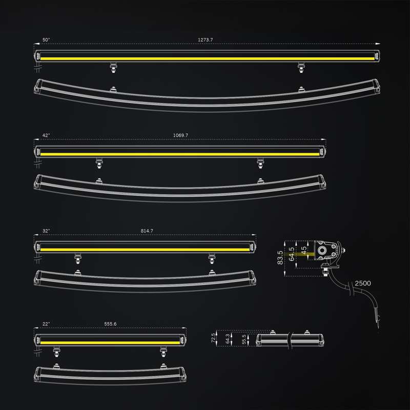 SIBERIA XP SRC LED BAR 32" / Hvit/Gul / Med Xperience Mode