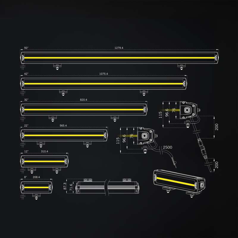 SIBERIA XP DR LED BAR 12" / Hvit/Gul / Med Xperience Mode