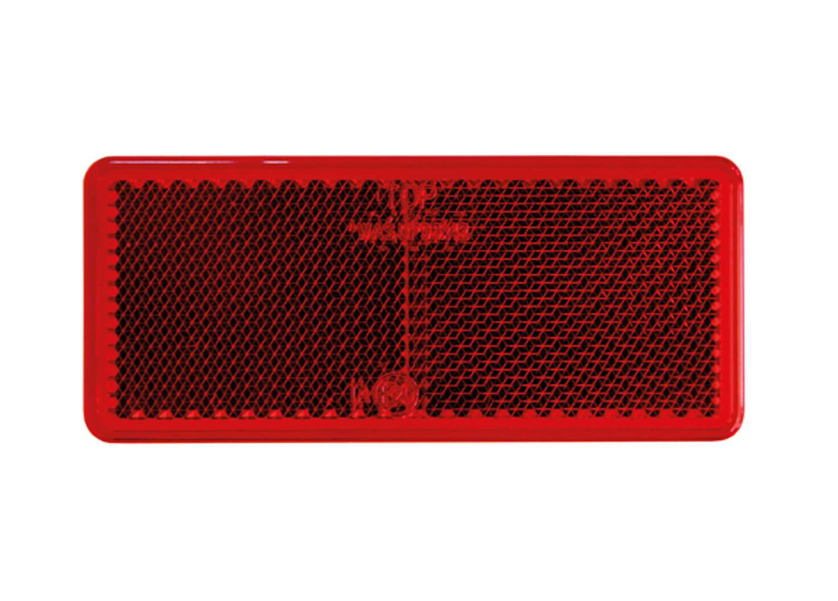 Refleks Rød 96x42mm rektangulær m/tape (E)