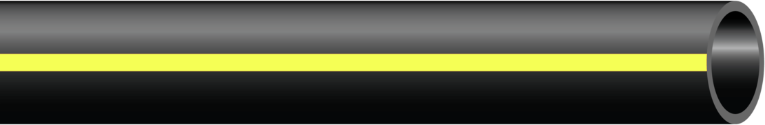 Nylonrør M12X1,5 Sort m/Gul stripe 100M(1st=100m)