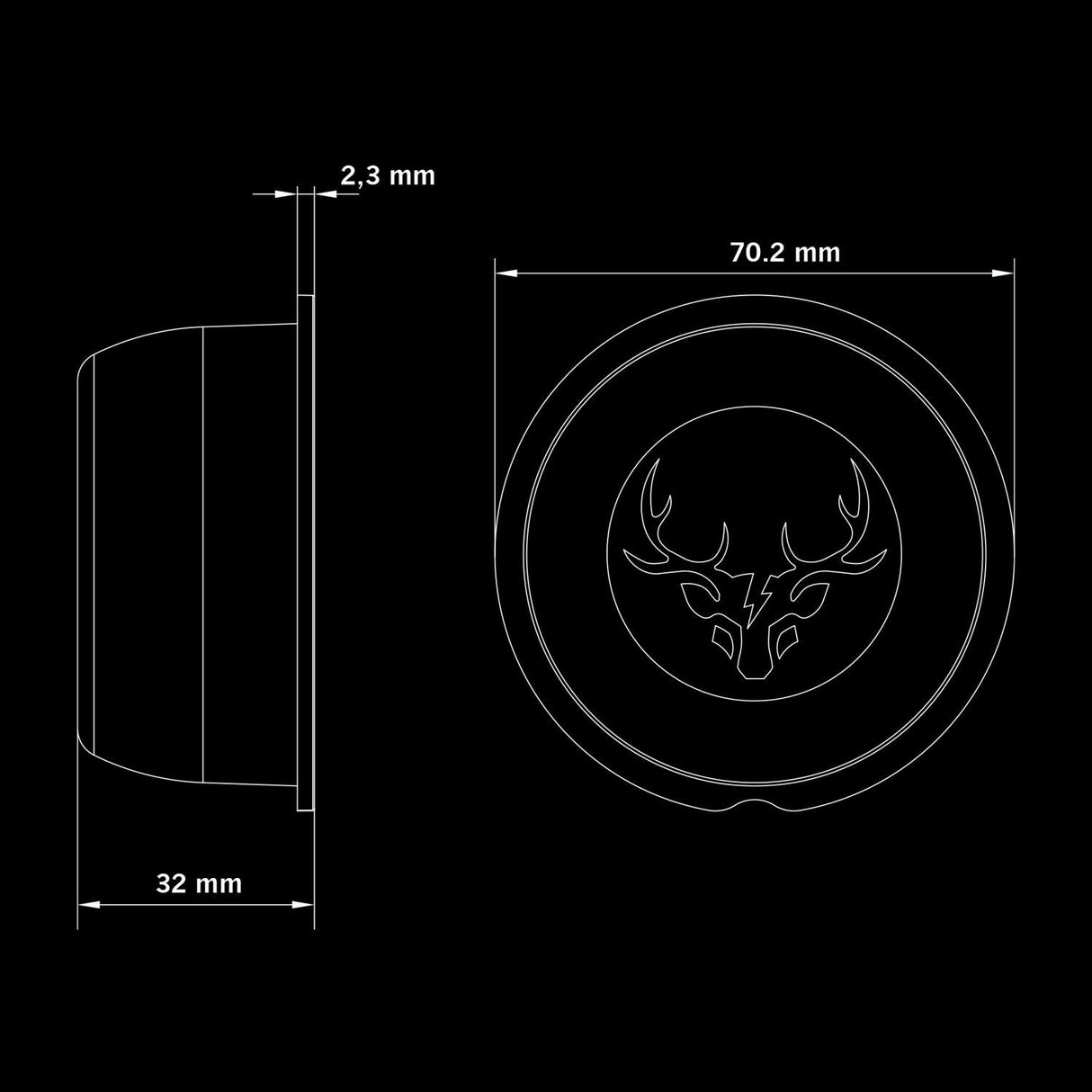 Pos.lys Freedom Viking Rød/Mørk 12LED 12-24V (E)