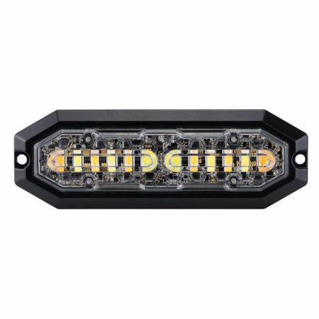 Strobelys 10-33V 12LED,20W Duo, IP68 hvit/gul