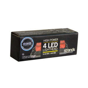 Strobelys 2x4 LED, gul, 12-24V