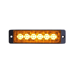 Strobelys   6 LED x 18 W , gul, 12-24V