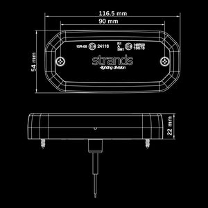 Markeringslys FOR9T Scale Hvit 12-24V (E)