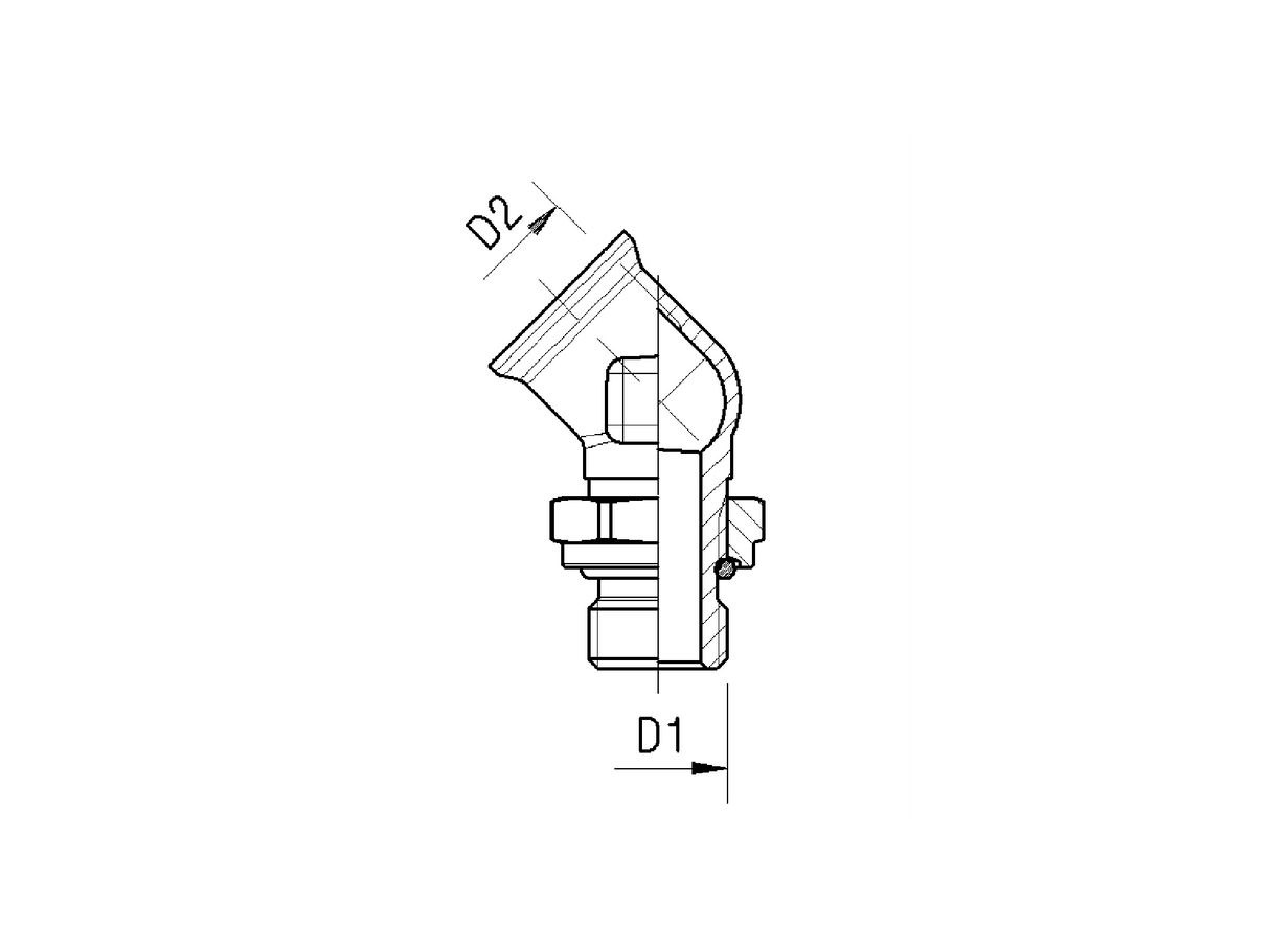 Albue 45° M16X1.5-M16X1.5 M/O-ring/mutter