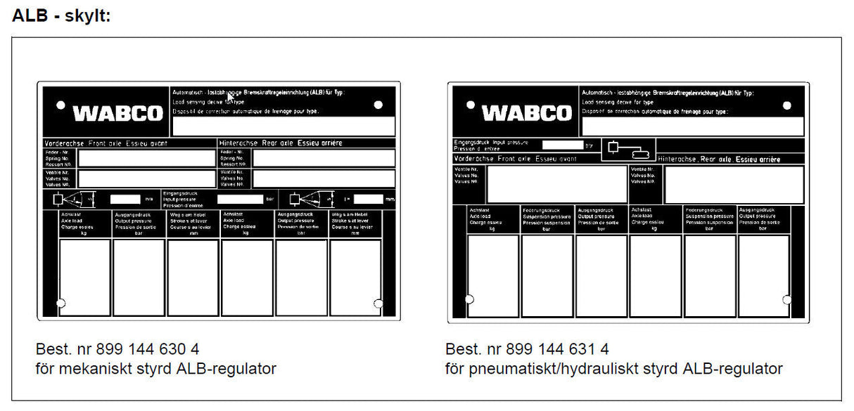 Skilt ALB Bladfjæring