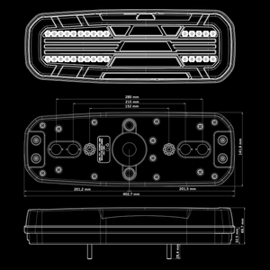 Baklys Tilhenger Freedom Dark Høyre, 5 funk.
