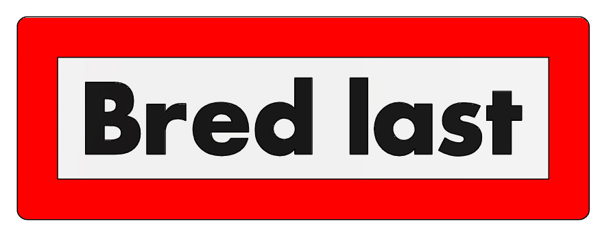 Skilt Bred last  900x300mm Alu Hvit bakgrunn