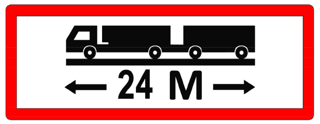 Skilt 24 M  1000x500 x 1.8 mm Alu